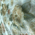 CC-21-067 The hot sale & flower printed with bronzing100% polyester  voil fabric